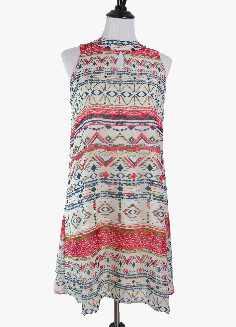 Cloth & People Size M Geometric Print A-Line Dress Multicolor - Picture 1 of 9